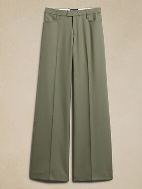 NWOT Banana Republic Lido Wide Leg Italian Wool Pants Size 6 Long